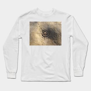 Fossil of a Spiral Shell in Stone Long Sleeve T-Shirt